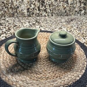 Longaberger Woven Traditions Cream and Sugar set